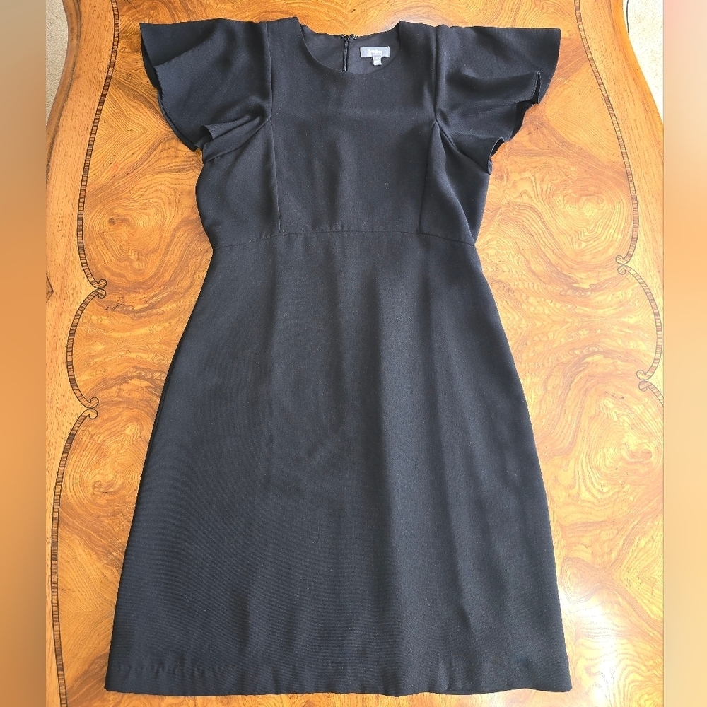 Neiman Marcus Womens Flutter Sleeve Little Black Dress, Size 8
